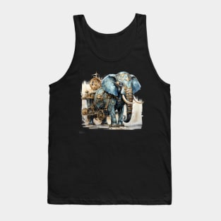 Steampunk Elephant Animals Tank Top